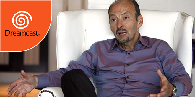 Image of Peter Moore with Dreamcast Logo