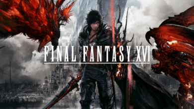 Final Fantasy XVI main character with logo across image