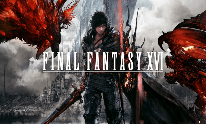 Final Fantasy XVI main character with logo across image