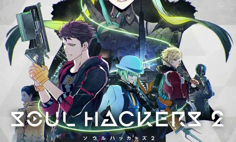 Soul Hackers 2 logo and characters