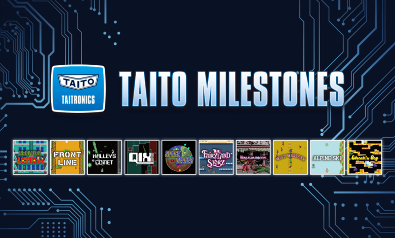 Taito Milestones logo and games underneath