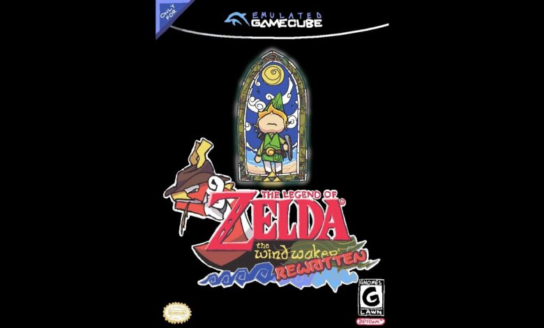 Wind Waker Rewritten logo with Link looking up at the sky